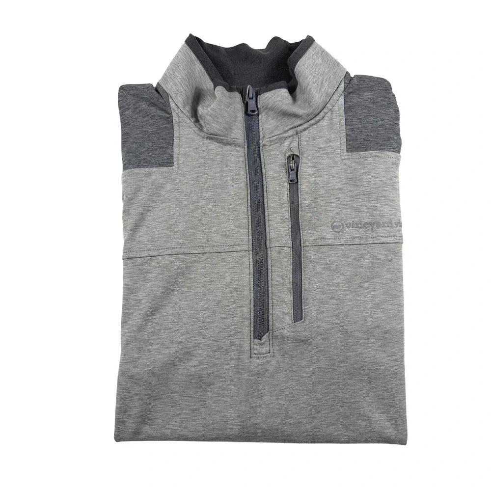 Vineyard‎ Vines XL Mens Performance Quarter Zip Pullover Gray Long Sleeve